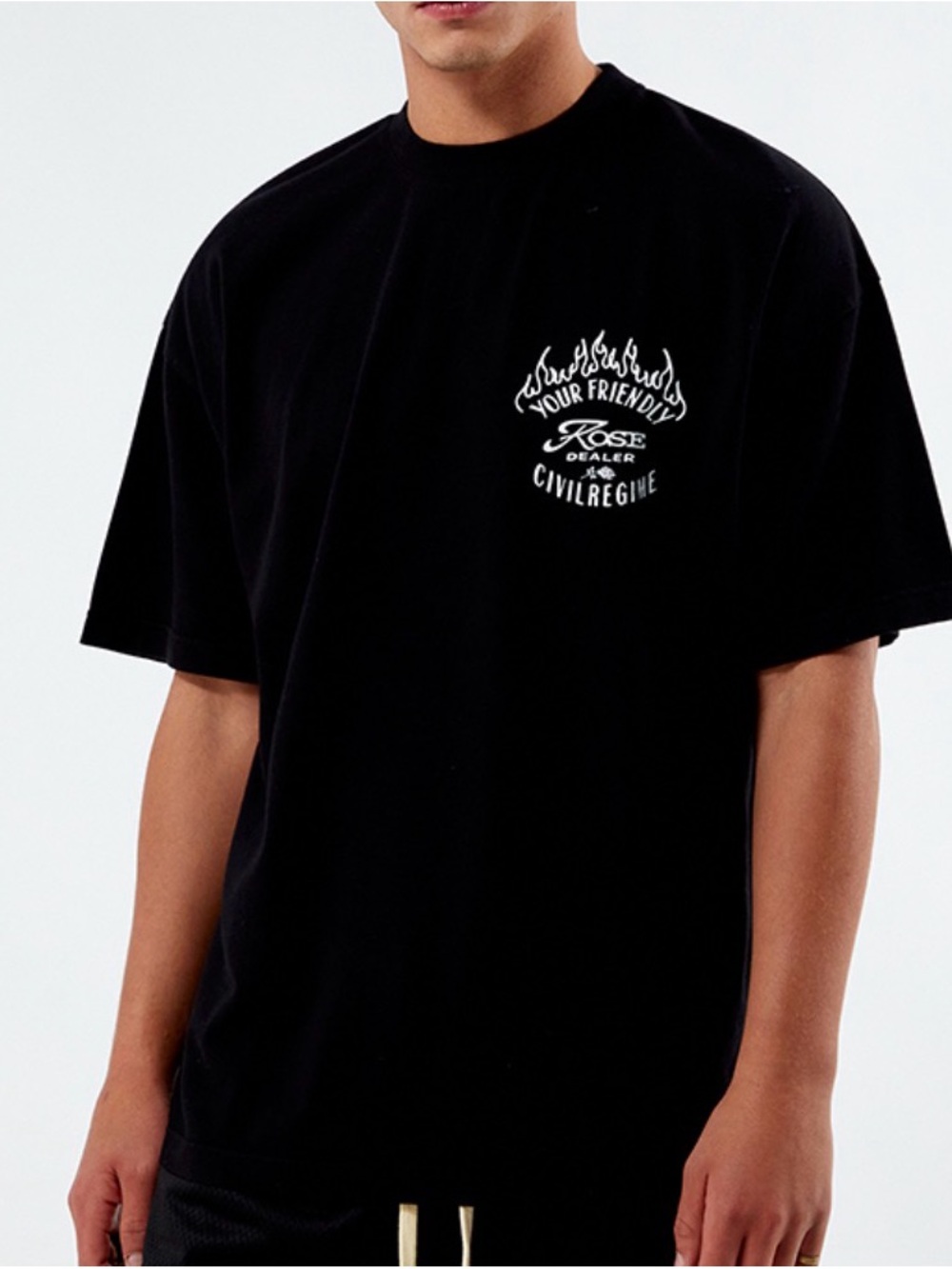 Your Friendly Rose Black Short-Sleeve Graphic Tee